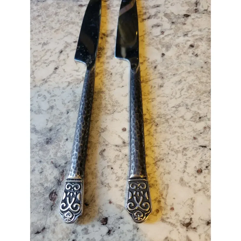 Gourmet Settings AVALON Stainless Hammered GS 18/10 Flatware 2 Butter Knifes